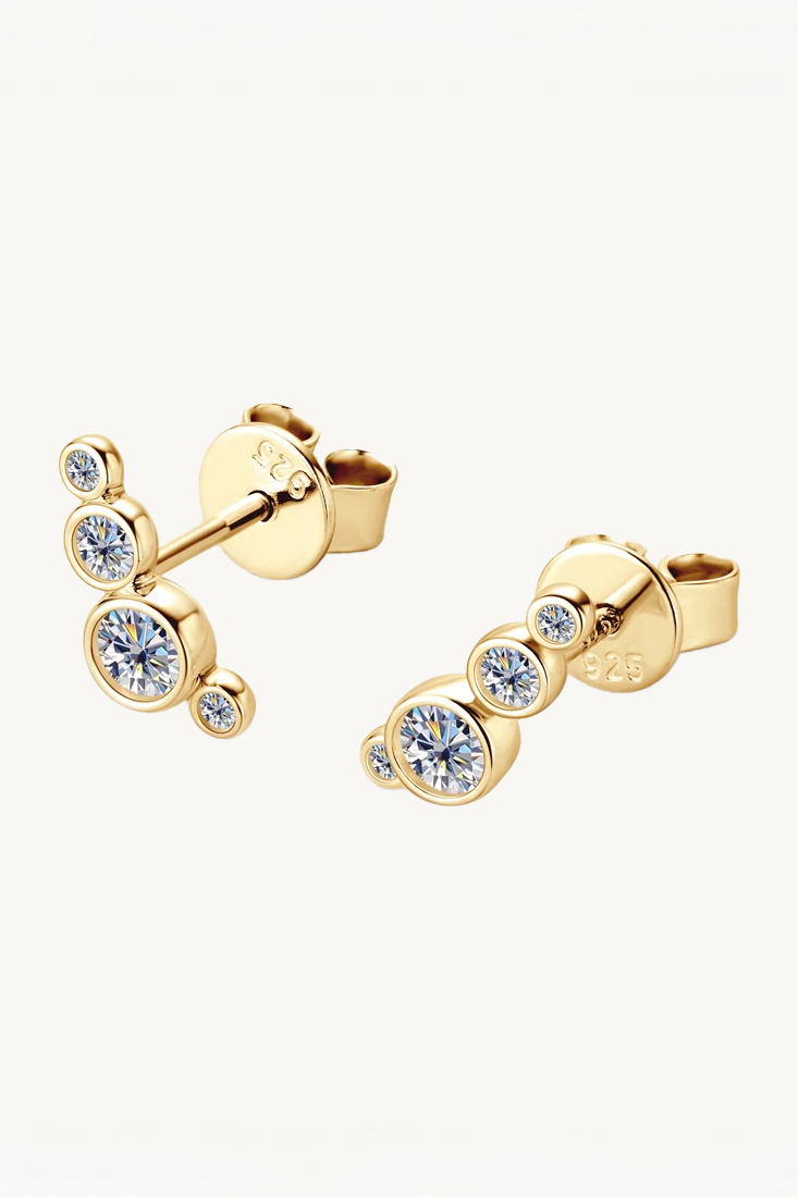 Cascade Moissanite Stud Earrings