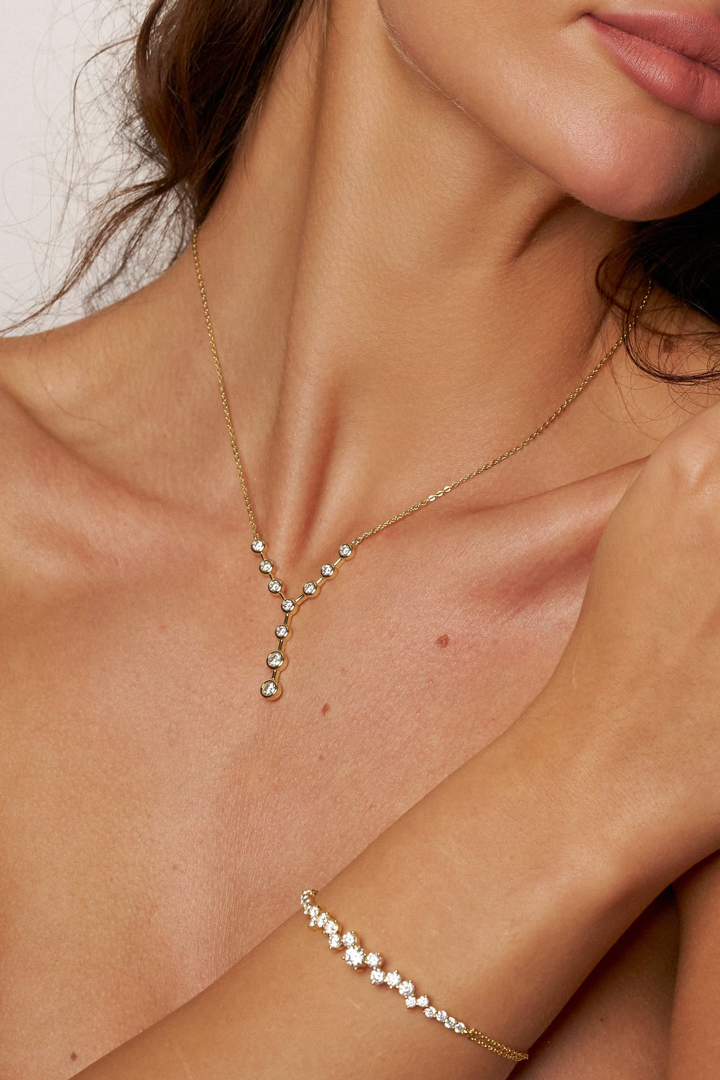 Celeste Y-Drop Moissanite Necklace